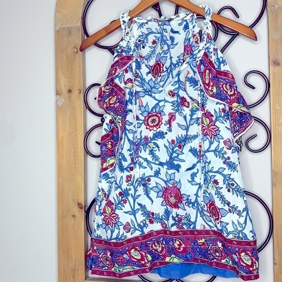 Point Sur Floral Ruffle Sleeveless top - Picture 3 of 5